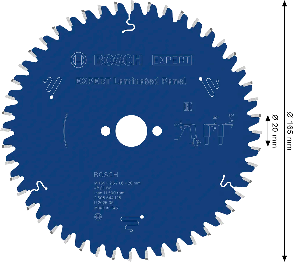 Bosch Sirkelsagblad 165 x 2,6/1,6 x 20 mm, T48 Laminated Panel EXPERT
