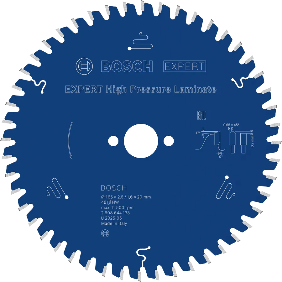 Bosch Sirkelsagblad 165 x 2,6/1,6 x 20 mm, T48 High Pressure Laminate EXPERT