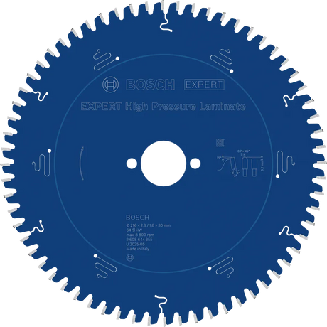 Bosch Sirkelsagblad 216 x 2,8/1,8 x 30 mm, T64 High Pressure Laminate EXPERT