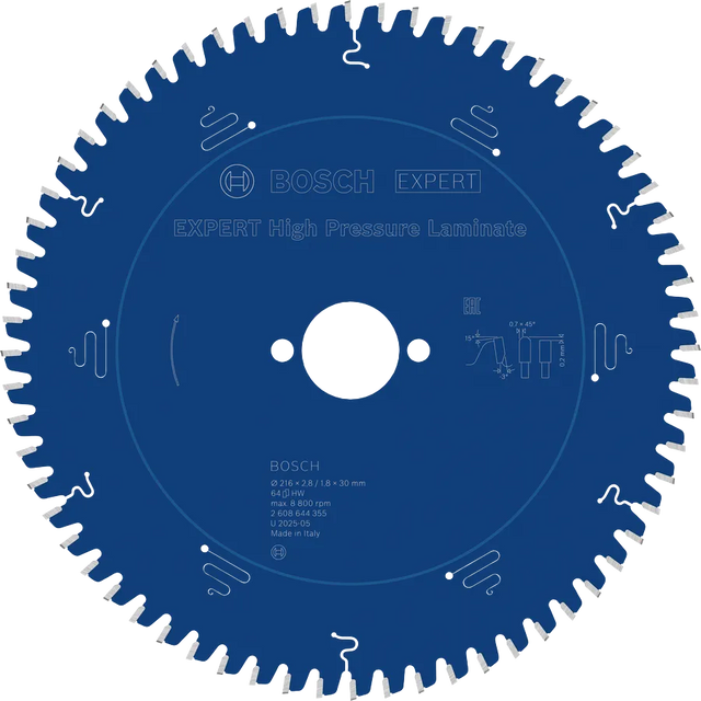 Bosch Sirkelsagblad 216 x 2,8/1,8 x 30 mm, T64 High Pressure Laminate EXPERT