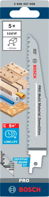 Bosch Bajonettsagblad S610Vf Mutlimaterial Demolition Pk. 5