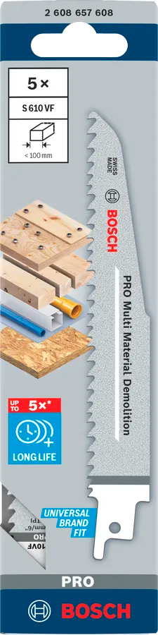 Bosch Bajonettsagblad S610Vf Mutlimaterial Demolition Pk. 5