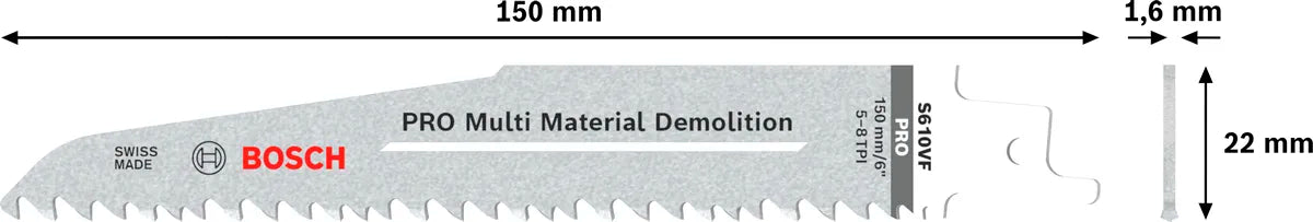 Bosch Bajonettsagblad S610Vf Mutlimaterial Demolition Pk. 5