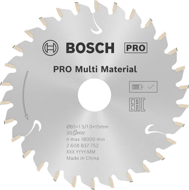 Bosch Sirkelsagblad Ø85X15 30T Multimaterial