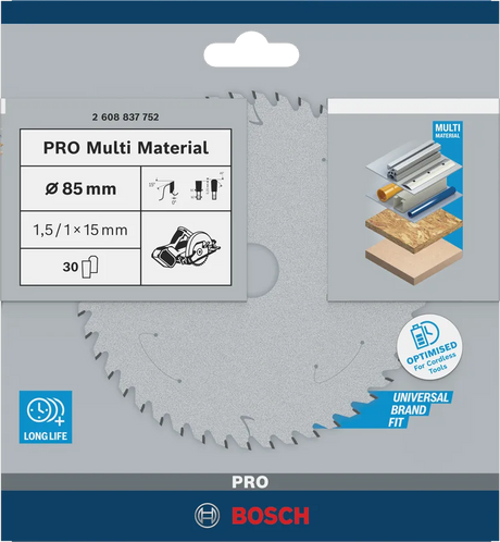 Bosch Sirkelsagblad Ø85X15 30T Multimaterial