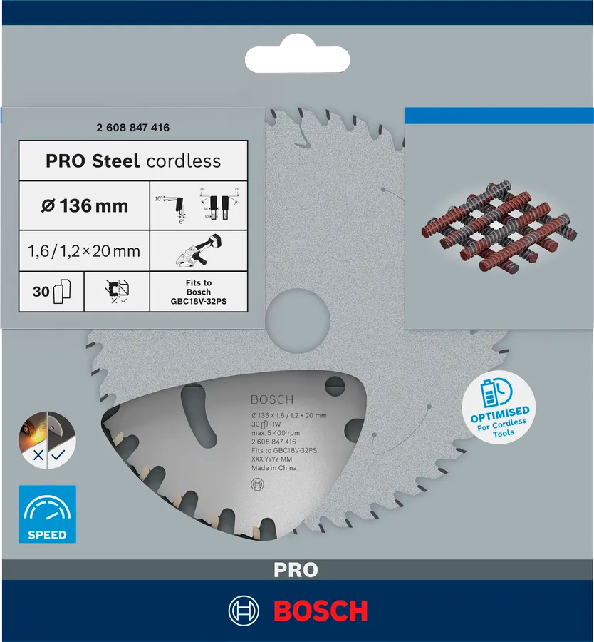 Bosch Sagblad For Armeringskutter 136 x 1,6/1,1 x 20 mm