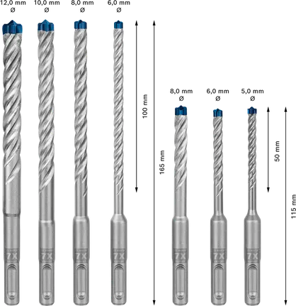Bosch Hammerbor Sett SDS PLUS-7X 5-12MM A7