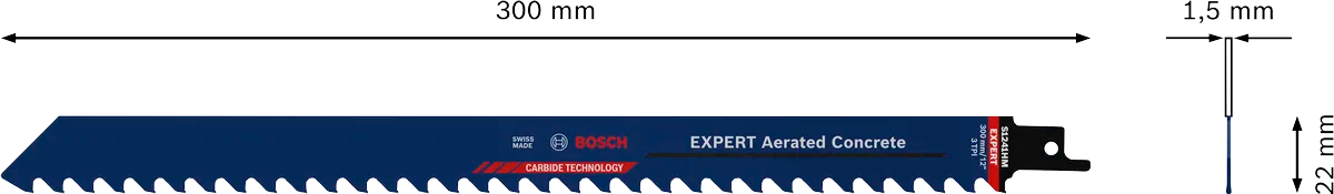 Bosch Bajonettsagblad S1241HM Aerated Concrete EXPERT Pk. 3