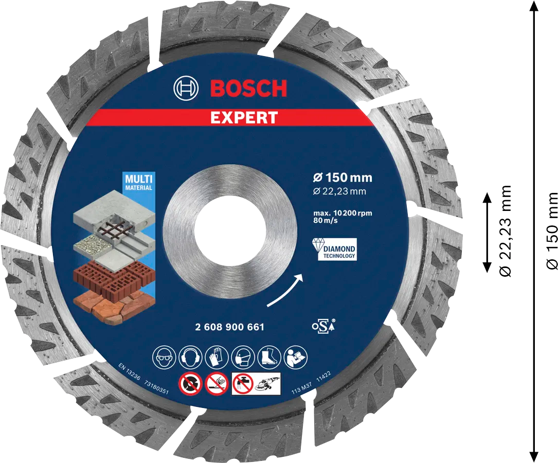 Bosch Diamantkappeskive Multi Material 150 x 22,23 x 2,4 x 12 mm EXPERT