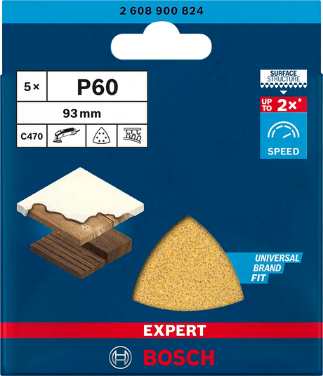 Bosch Slipepapir Delta K60 93 mm 5 Stk