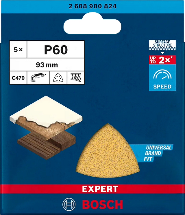 Bosch Slipepapir Delta K60 93 mm 5 Stk