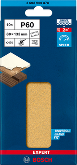 Bosch - Slipepapir 80x130 mm K60 Pk. 10