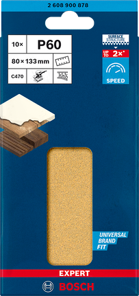 Bosch - Slipepapir 80x130 mm K60 Pk. 10
