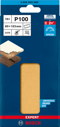 Bosch - Slipepapir 80x133 mm K100 Pk. 10