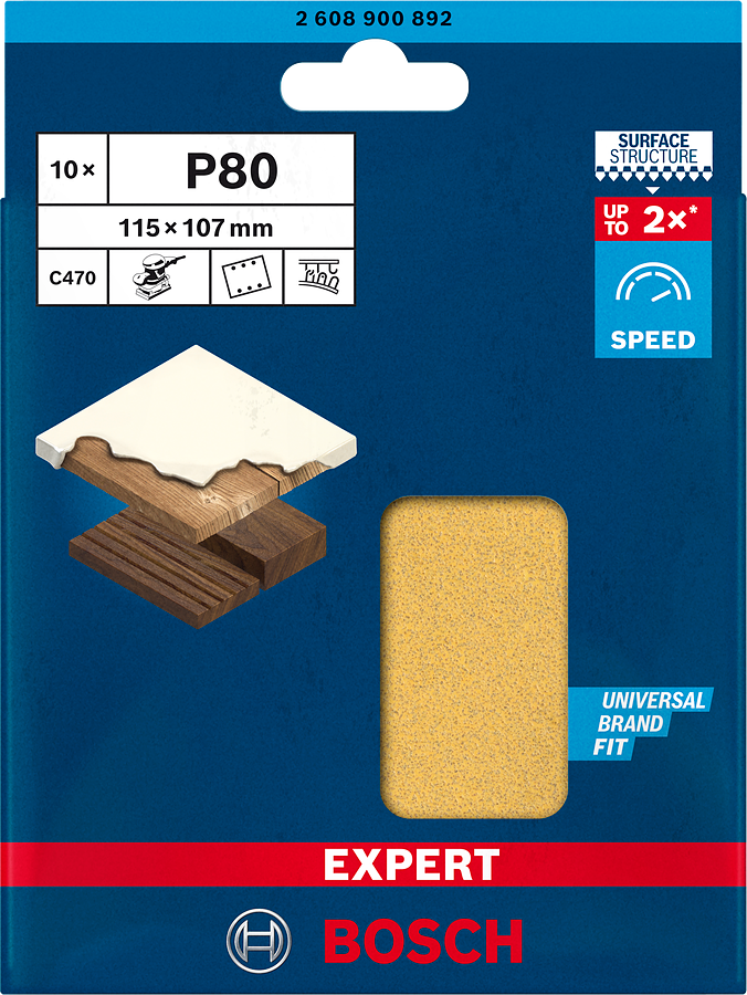 Bosch Slipepapir 115x107mm K60 C470 EXPERT Pk. 10