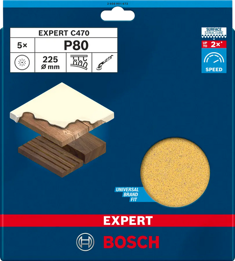 Bosch Slipepapir 225 mm EXPERT C470 Pk. 5