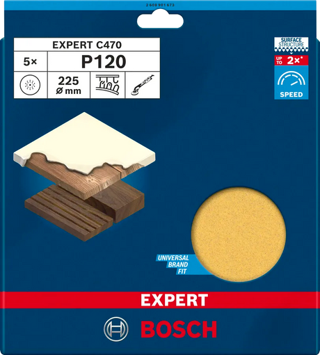 Bosch Slipepapir 225 mm EXPERT C470 Pk. 5