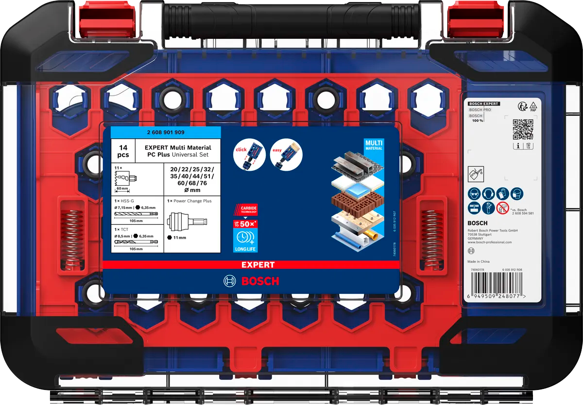 Bosch professional Hullsagsett Multimaterial PC 20-76 mm 14 Deler EXPERT