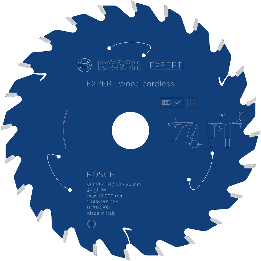 Bosch Sirkelsagblad 140 x 1,8/1,3 x 20 mm, T24 Wood EXPERT