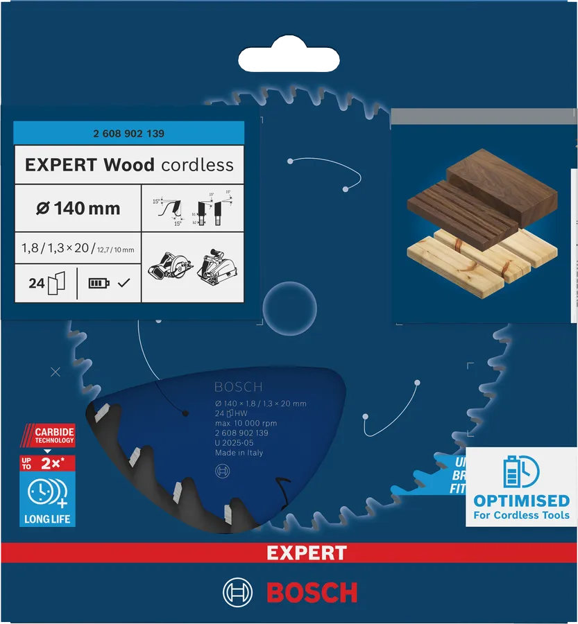 Bosch Sirkelsagblad 140 x 1,8/1,3 x 20 mm, T24 Wood EXPERT