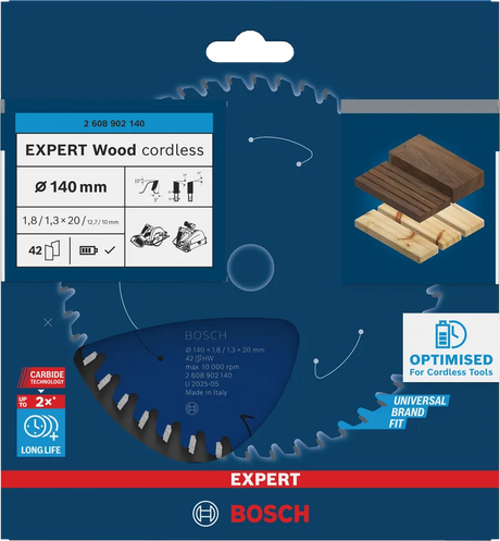 Bosch Sirkelsagblad 140 x 1,8/1,3 x 20 mm, T42 Wood EXPERT