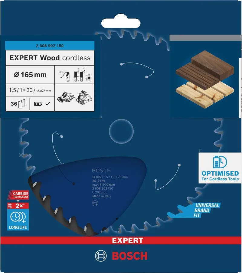 Bosch Sirkelsagblad 165 x 1,5/1 x 20 mm, T36 Wood EXPERT