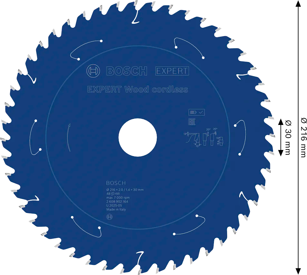 Bosch Sirkelsagblad 216 x 2/1,4 x 30 mm, T48 Cordless Wood EXPERT