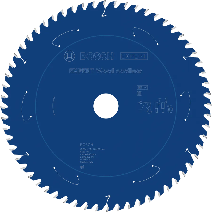 Bosch Sirkelsagblad 254X30X2,1 60T 15G Wood EXPERT