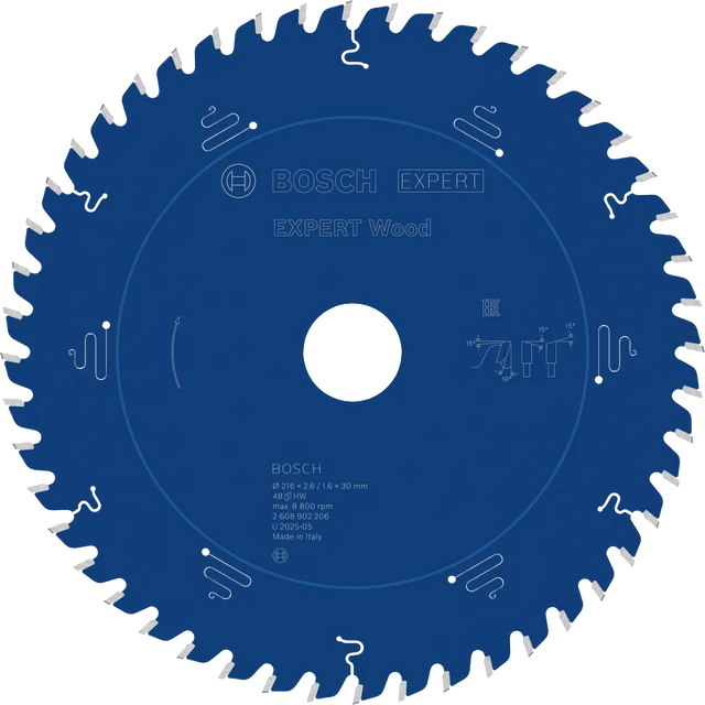 Sirkelsagblad 216 x 2,6/1,6 x 30 mm, T48 Wood EXPERT