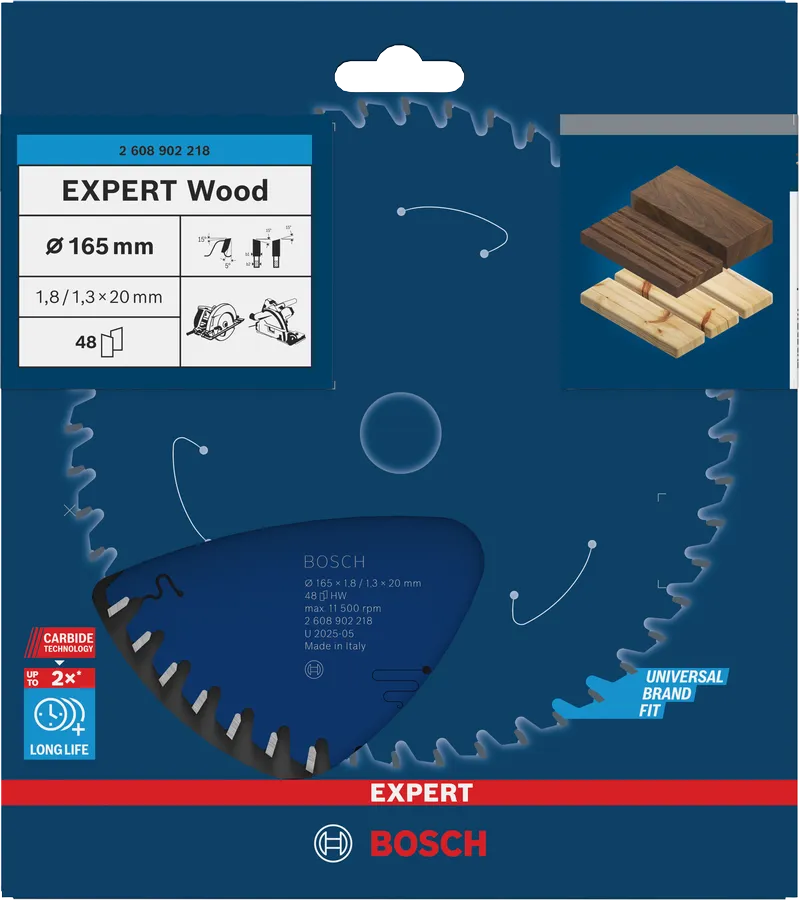 Bosch Sirkelsagblad 165X20X1,8 48T 5G Wood EXPERT