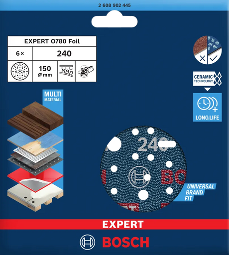 Bosch Slipepapir 150 mm Keramisk Pk. 6
