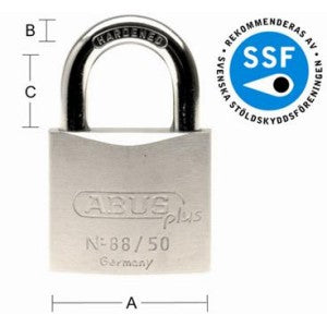 Abus Hengelås 88/40 Ip Ka 1516543 Fg.1 Herd.B.Ms.Fkr (Am3087)