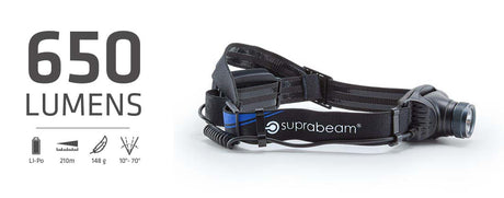 SupraBeam Hodelykt V3 Air R Oppladbar 650Lm