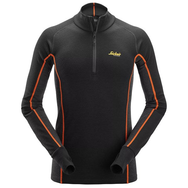 Snickers Undertrøye 9482 M/ Half Zip i Merino Ull
