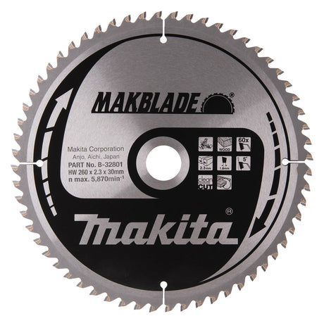 Makita Sirkelsagblad 260X30X60T