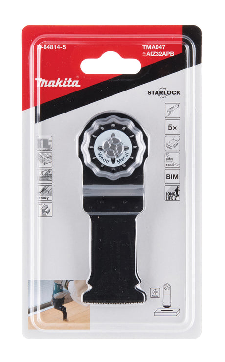 Makita Multikutterblad 32mm 20TPI Starlock  Tre/Metall 5 Pk