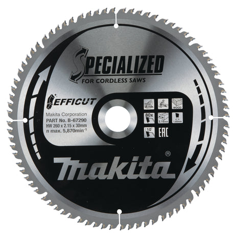 Makita Sagblad Efficut 260x30x80T