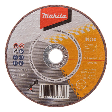 Makita Kuttskive 76X10 Mm 1,0 Mm Inox 5 Stk
