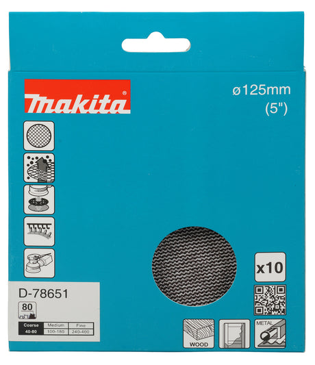 Makita Slipenett 125mm K80  10pk.