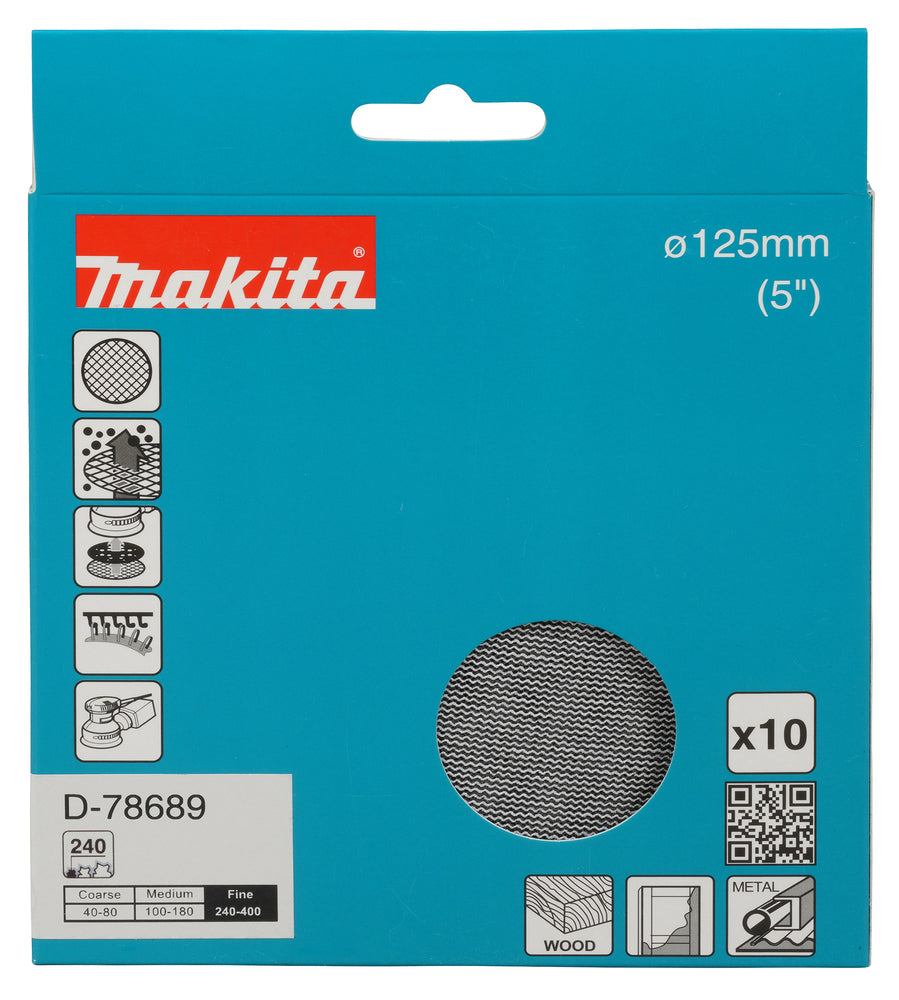 Makita Slipenett 125mm K240  10pk.