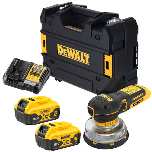 Dewalt Eksentersliper 18V DCW211P2-QW 125 mm 2x5.0 Ah Batterier I Koffert
