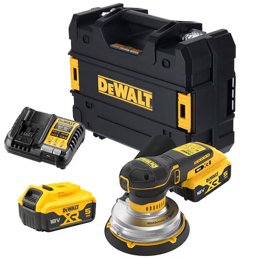 Dewalt Eksentersliper 18V DCW230P2-QW 150 mm 2x5.0 Ah I koffert