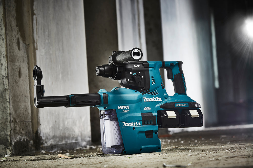 Makita Kombihammer SDS+ LXT 2x18V DHR280 Med Støvsuger Uten Batteri Og Lader