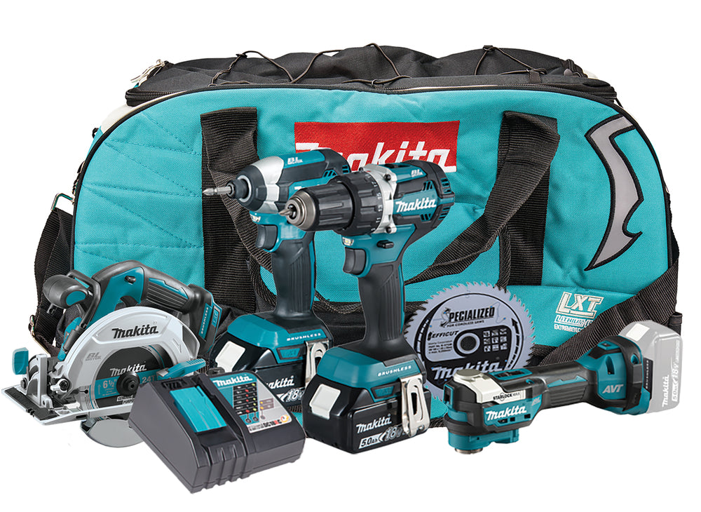 Makita Maskinsett 18V LXT DLX4197TX1 4 Maskiner
