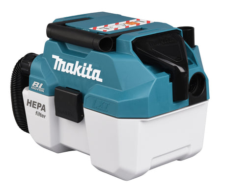 Makita Støvsuger LXT 18V DVC750 Våtfilter + Skulderbelte, Uten Batteri Og Lader