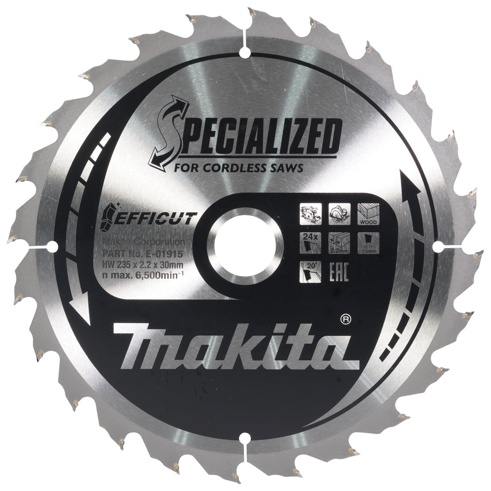 Makita Sirkelsagblad Efficut T.C.T., 235 x 30 mm, 24 T