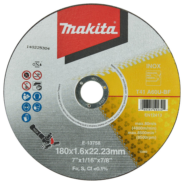 Makita Kappeskive Rustfritt 180Mm