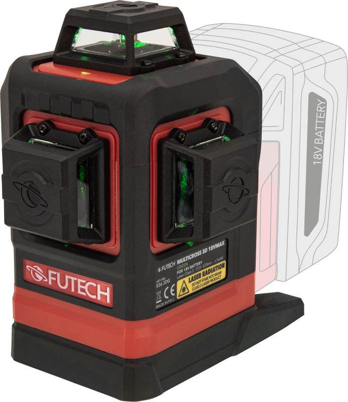 Futech Krysslaser Multicross 3D 18VMAX Grønn