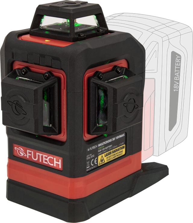 Futech Krysslaser Multicross 3D 18VMAX Grønn