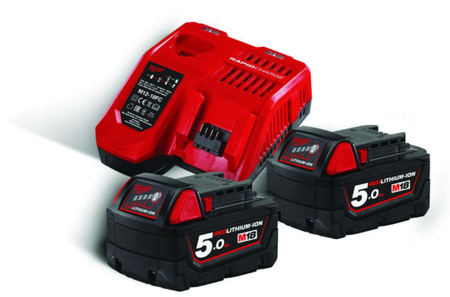 Milwaukee Batterisett Med Lader 18V 2X5Ah